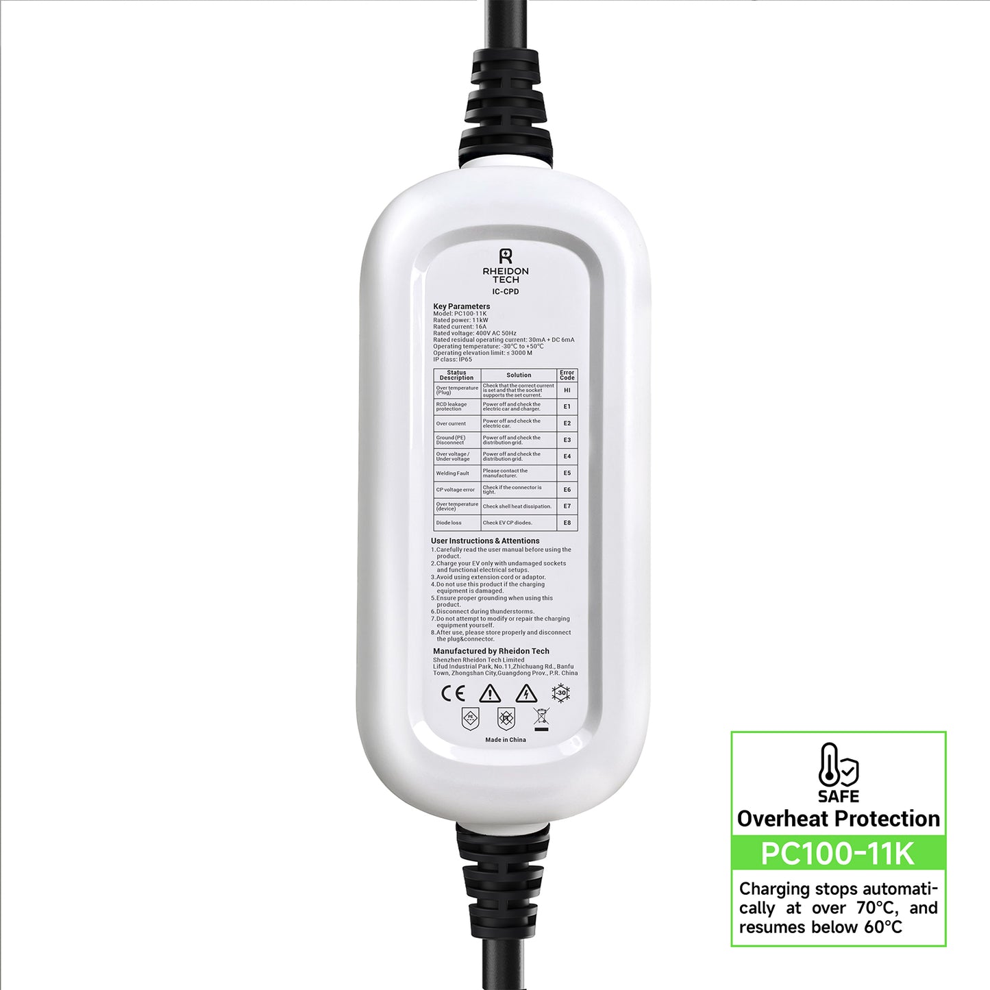 Rheidon Prijenosni 11kW EV punjač